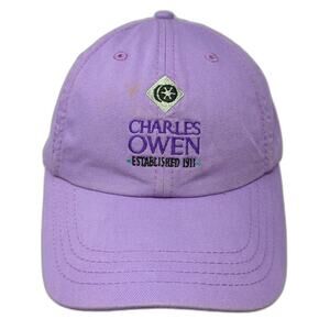 Charles Owen Baseball Cap Purple One Size Established 1911 Logo Slideback Hat